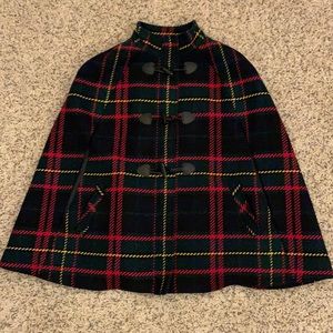 Talbots Christmas Plaid Cape
